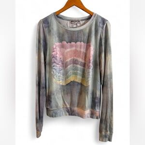 Wildfox Pastel birthday cake Rainbow Long Sleeve Top size small